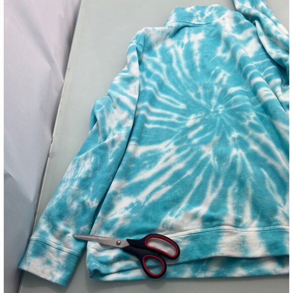 Vineyard Vines Men Tie Dye Sweater Blue Mock Neck Pullover Medium M - Picture 4 of 6